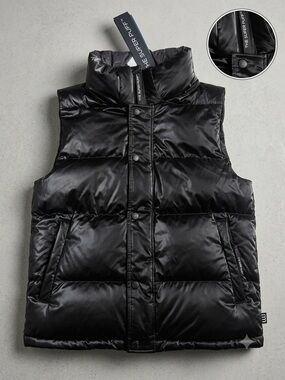 NWT - Aritzia The Super Puff™ Vest - Hi-Gloss - Medium - Black **Missing Hood**